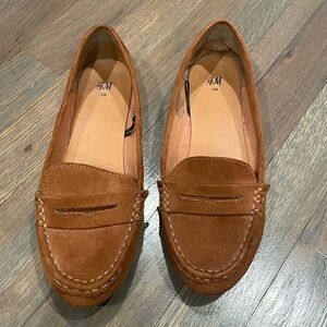 Brown moccasin loafers